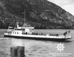 The launching of the Balfour at Nelson, June 25, 1954. Photograph courtesy of the Nelson Museum, Archives & Gallery.
