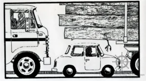 Crawford Bay artist Gary Ramsbottom drew this “Ferry Tales” cartoon in the 1980s.